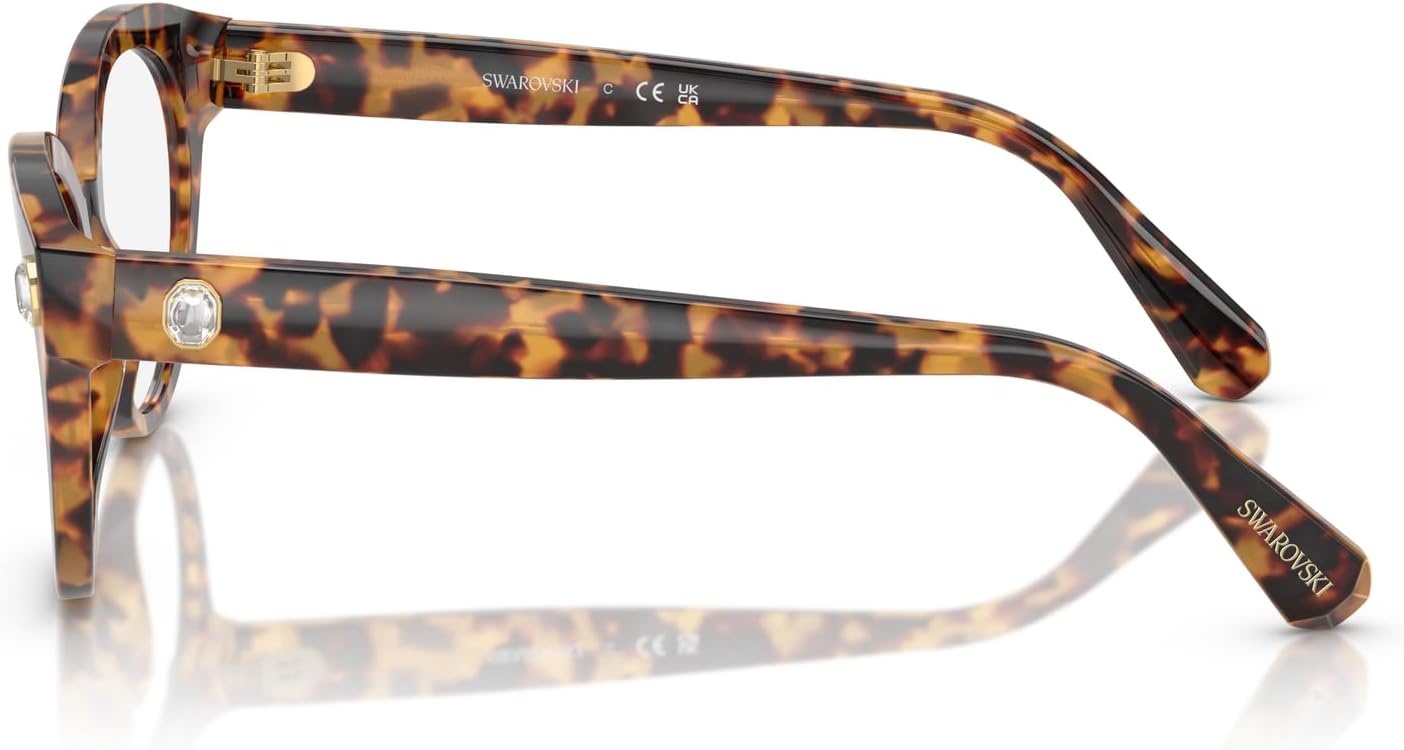 image:imageSwarovski womens Sk2037 Round Prescription Eyewear FramesLight HavanaDemo Lens
