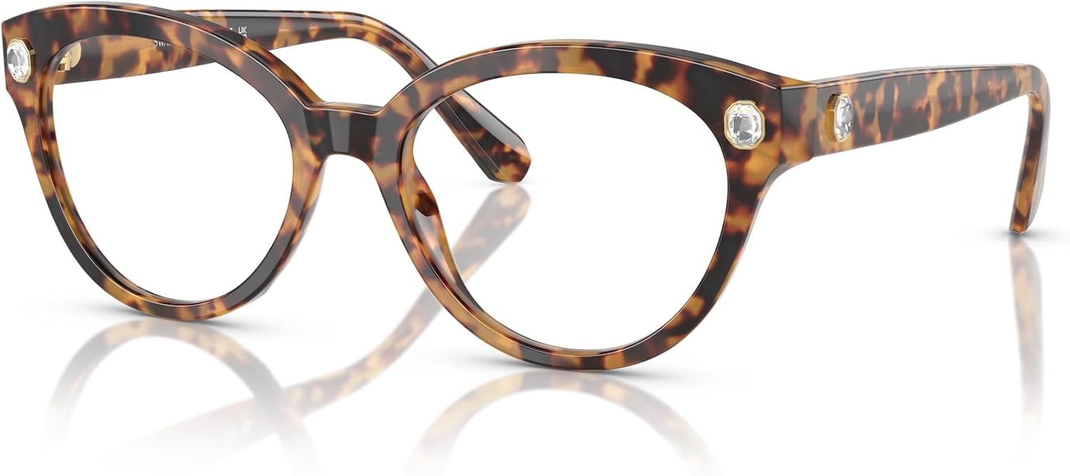 image:imageSwarovski womens Sk2037 Round Prescription Eyewear FramesLight HavanaDemo Lens