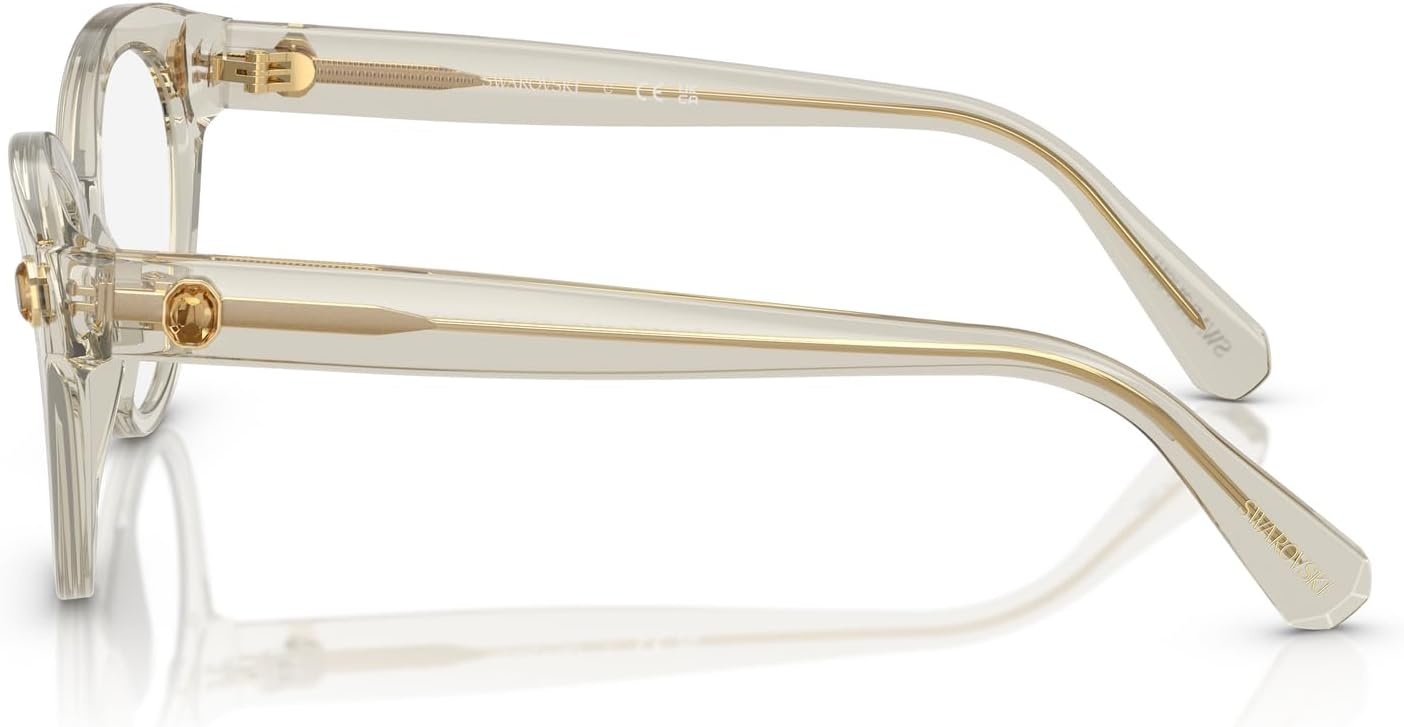 image:imageSwarovski womens Sk2037 Round Prescription Eyewear FramesTransparent BeigeDemo Lens