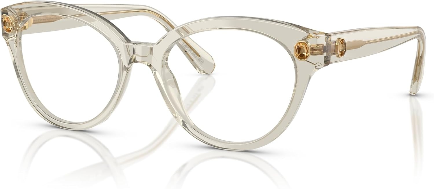 image:imageSwarovski womens Sk2037 Round Prescription Eyewear FramesTransparent BeigeDemo Lens