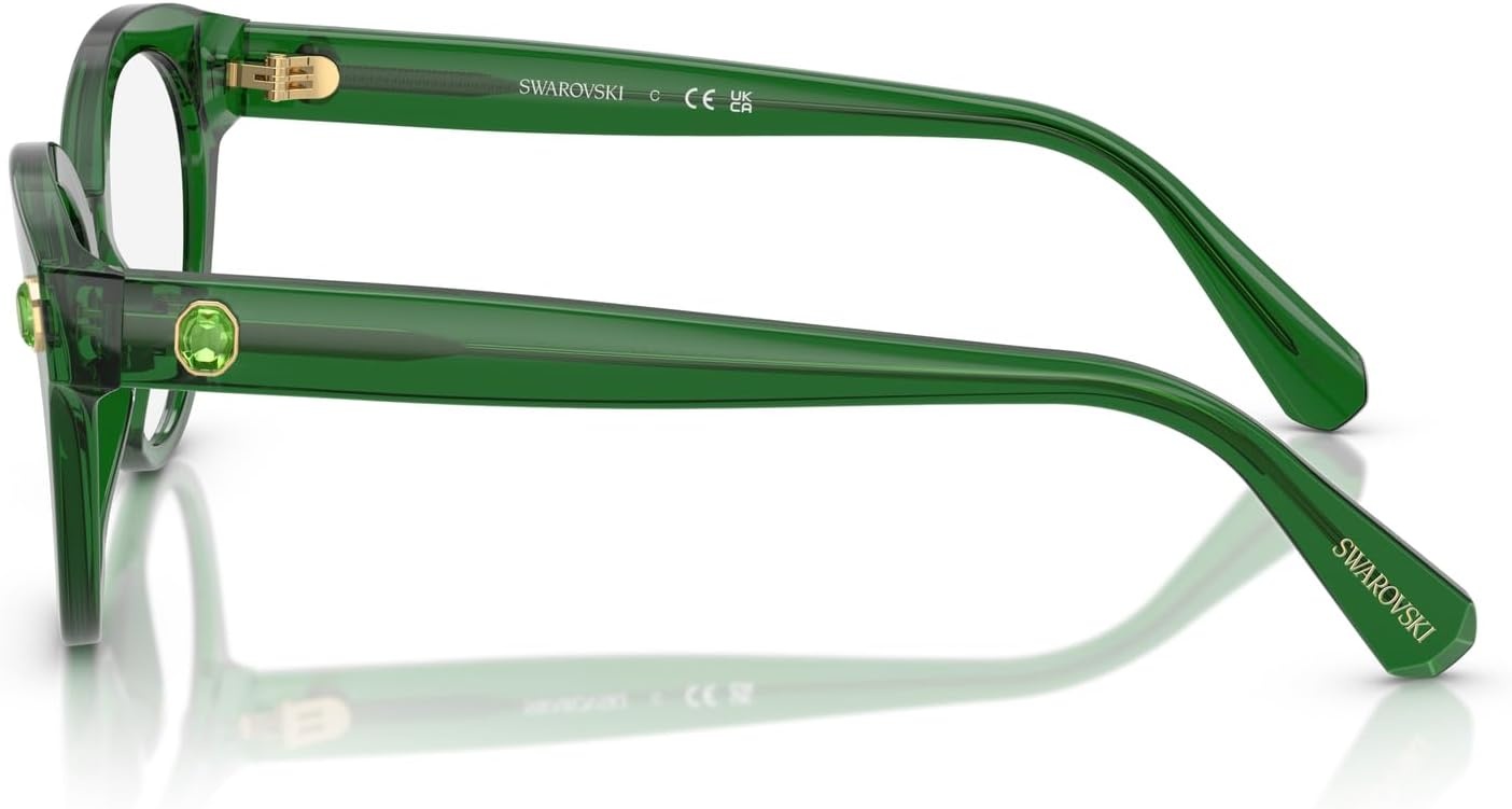image:imageSwarovski womens Sk2037 Round Prescription Eyewear FramesTransparent GreenDemo Lens