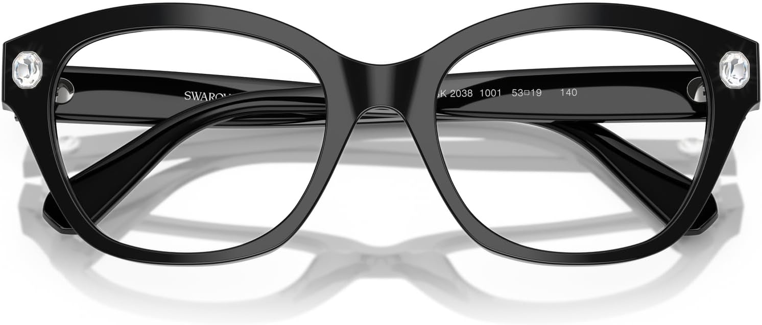 image:imageSwarovski womens Sk2038 Square Prescription Eyewear FramesBlackDemo Lens