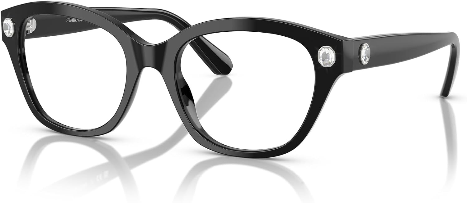 image:imageSwarovski womens Sk2038 Square Prescription Eyewear FramesBlackDemo Lens