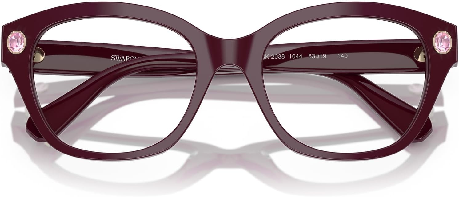 image:imageSwarovski womens Sk2038 Square Prescription Eyewear FramesBurgundyDemo Lens