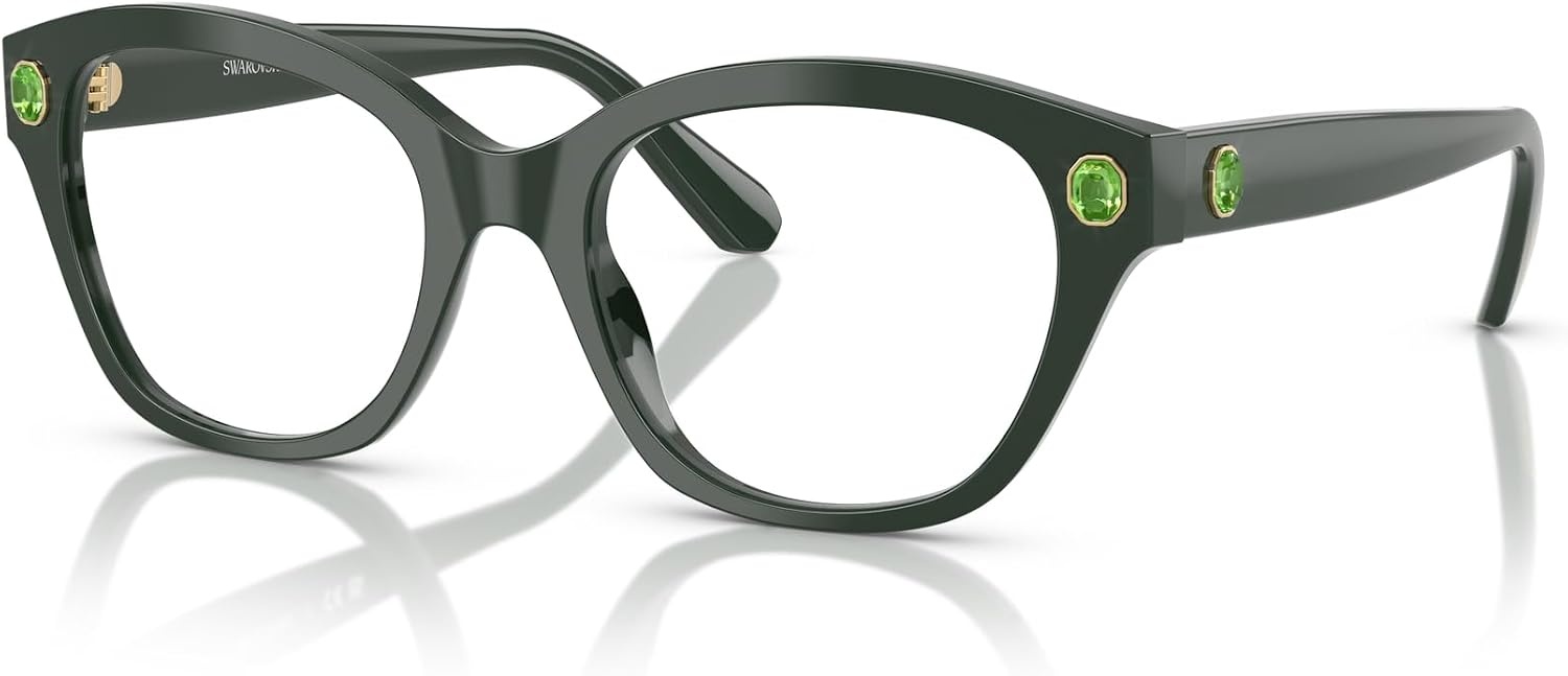 image:imageSwarovski womens Sk2038 Square Prescription Eyewear FramesDark GreenDemo Lens