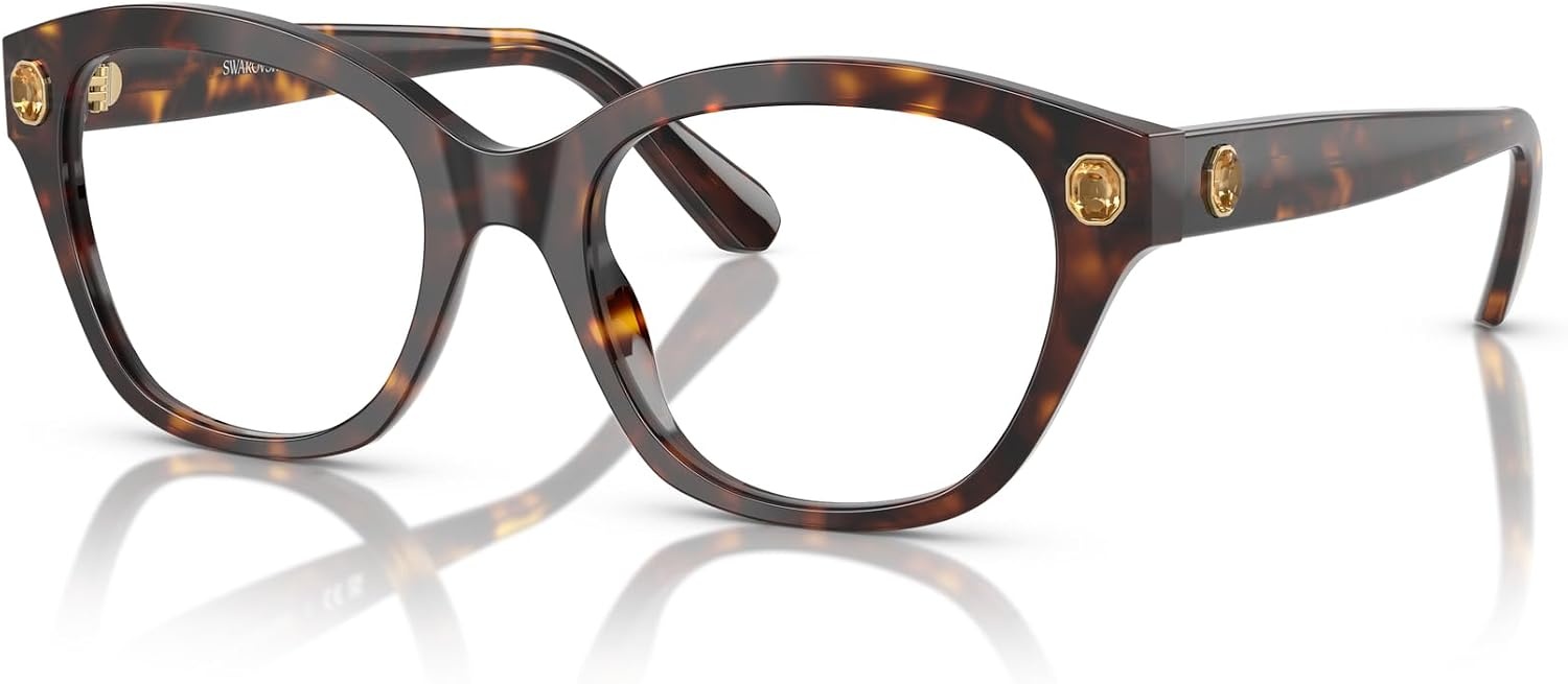image:imageSwarovski womens Sk2038 Square Prescription Eyewear FramesHavanaDemo Lens