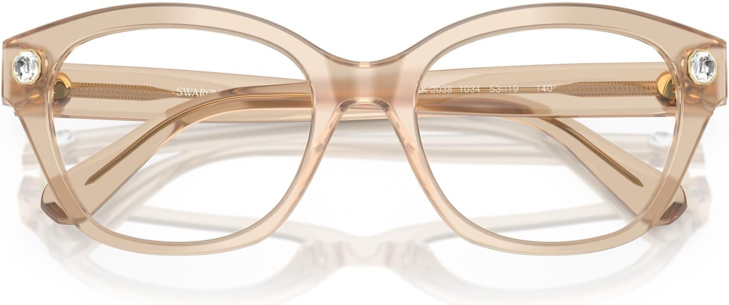 image:imageSwarovski womens Sk2038 Square Prescription Eyewear FramesMilky BeigeDemo Lens