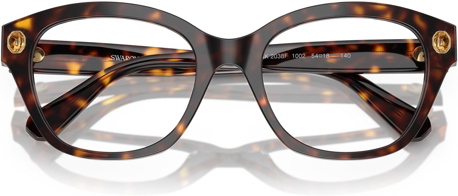image:imageSwarovski womens Sk2038f Low Bridge Fit Square Prescription Eyewear FramesHavanaDemo Lens
