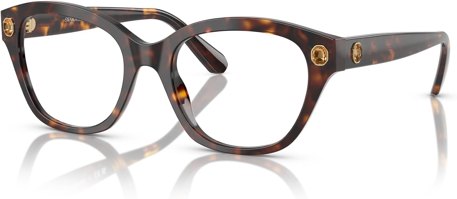 image:imageSwarovski womens Sk2038f Low Bridge Fit Square Prescription Eyewear FramesHavanaDemo Lens