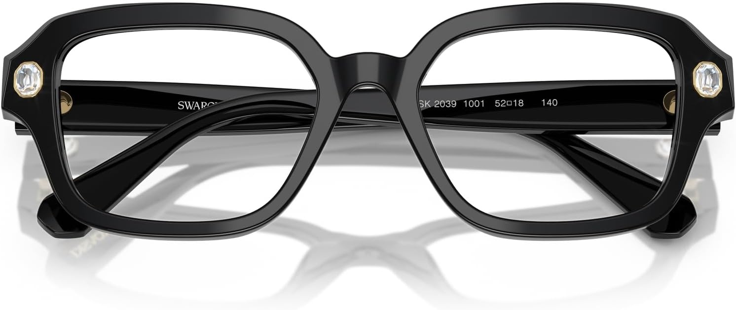 image:imageSwarovski womens Sk2039 Square Prescription Eyewear FramesBlackDemo Lens