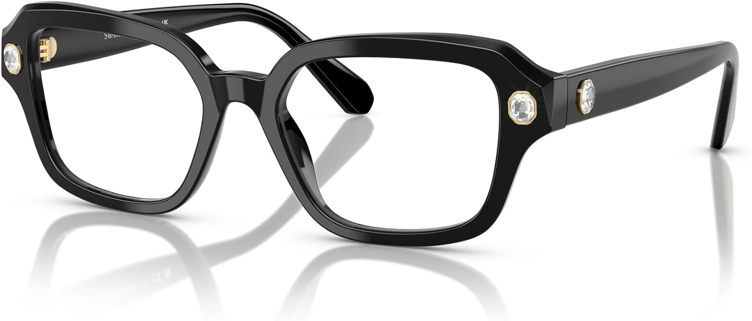 image:imageSwarovski womens Sk2039 Square Prescription Eyewear FramesBlackDemo Lens