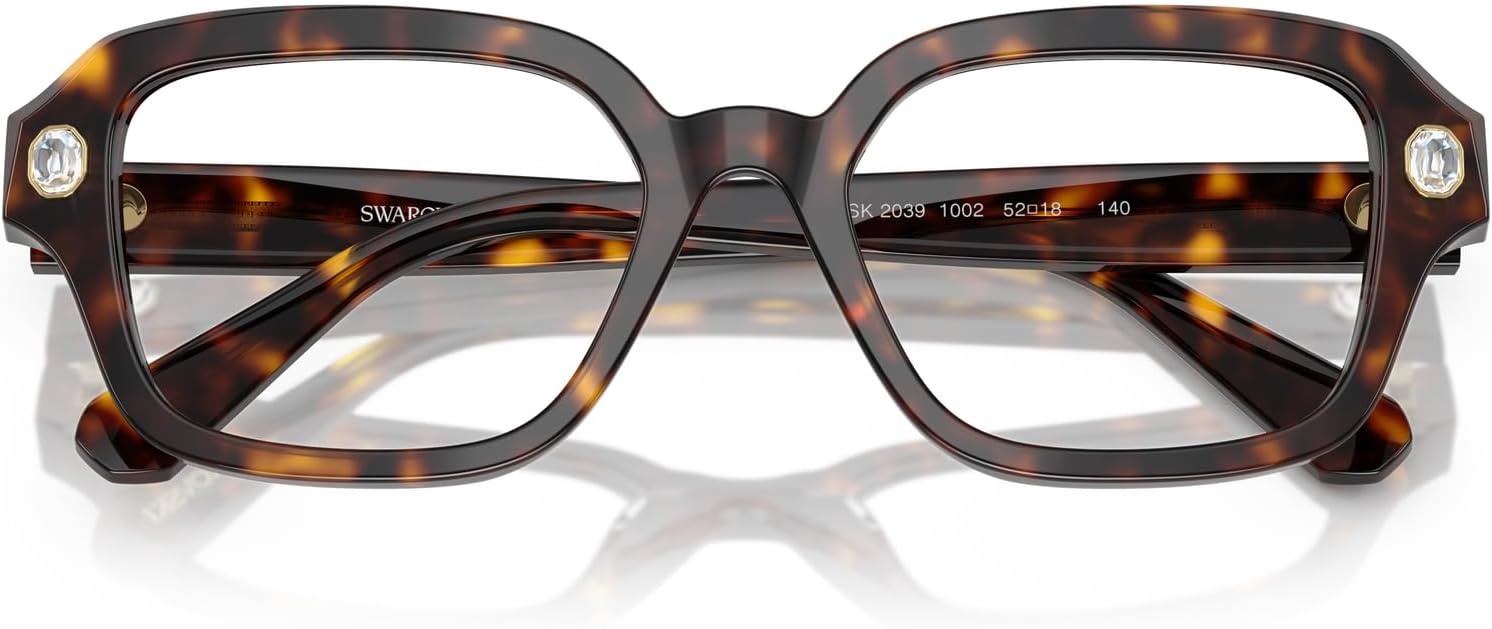 image:imageSwarovski womens Sk2039 Square Prescription Eyewear FramesHavanaDemo Lens