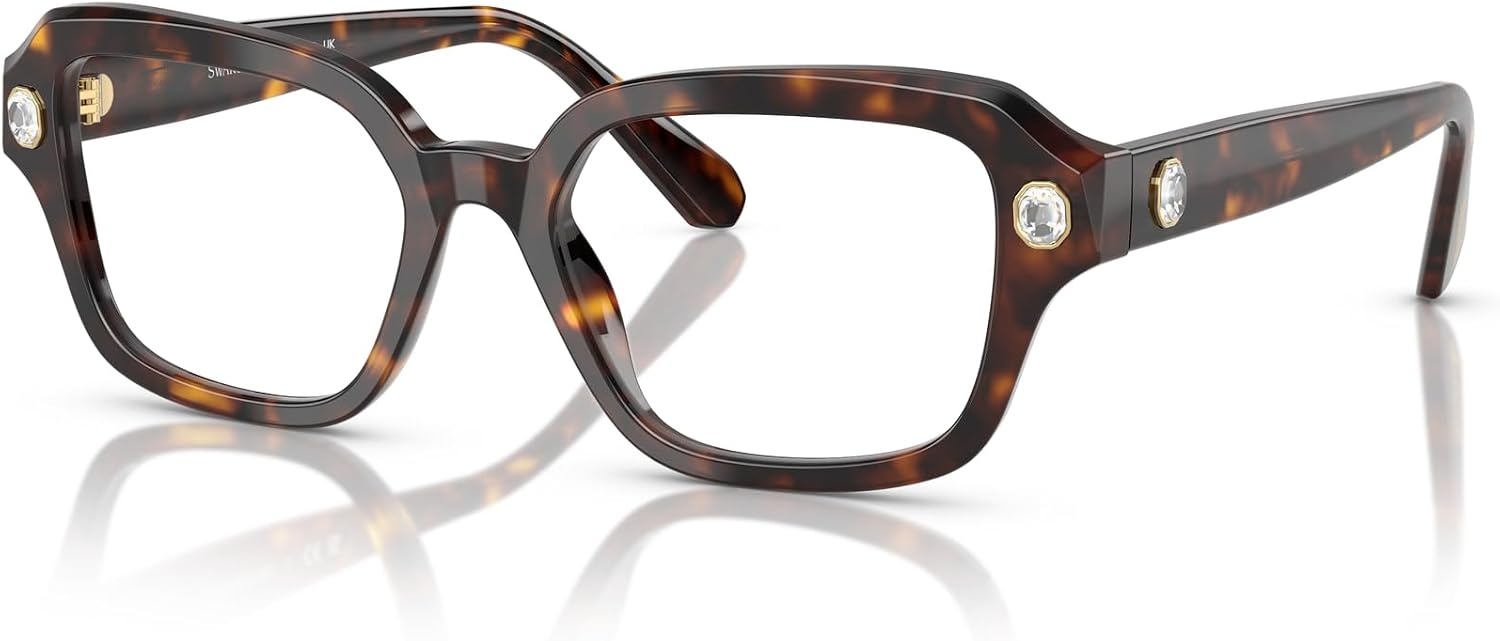 image:imageSwarovski womens Sk2039 Square Prescription Eyewear FramesHavanaDemo Lens