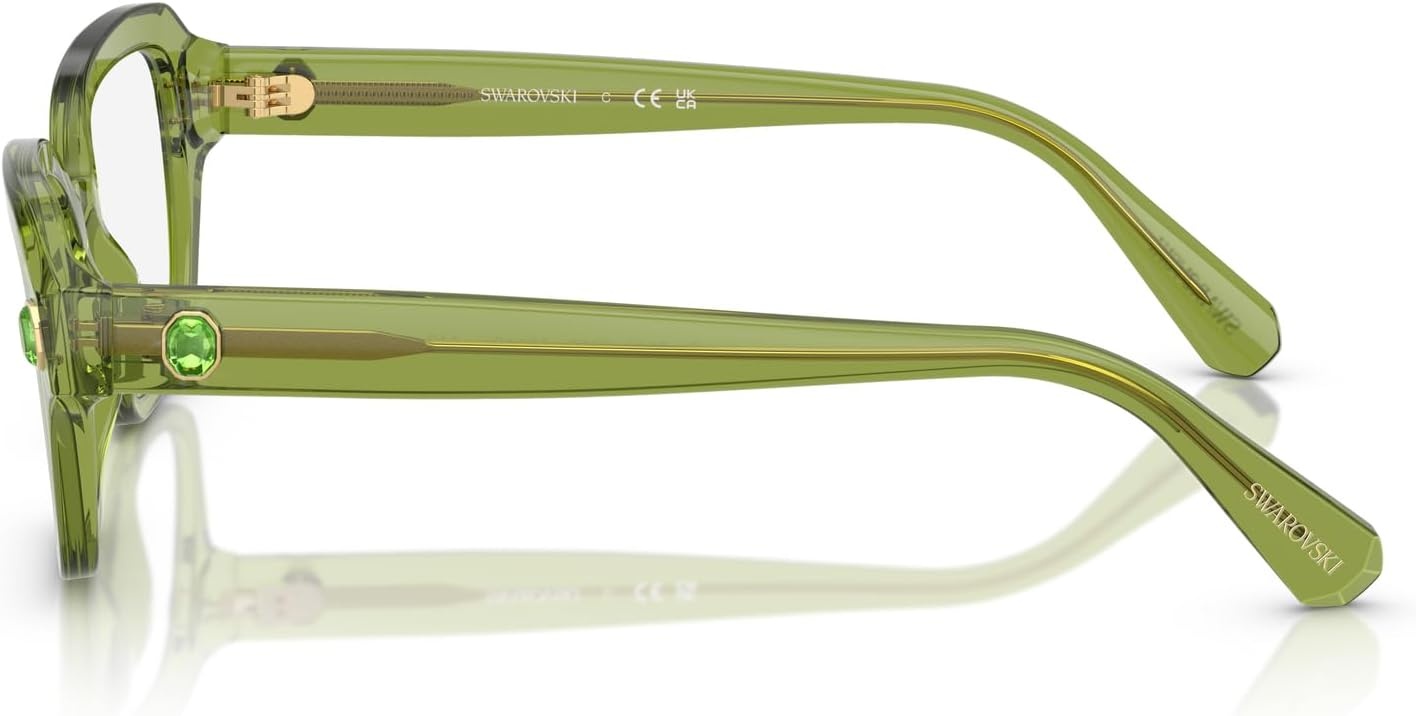 image:imageSwarovski womens Sk2039 Square Prescription Eyewear FramesTransparent GreenDemo Lens