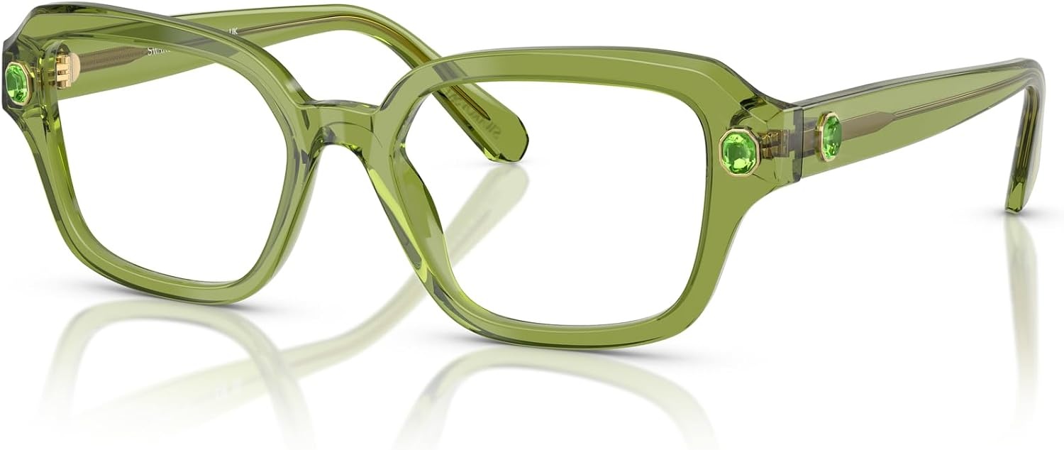 image:imageSwarovski womens Sk2039 Square Prescription Eyewear FramesTransparent GreenDemo Lens