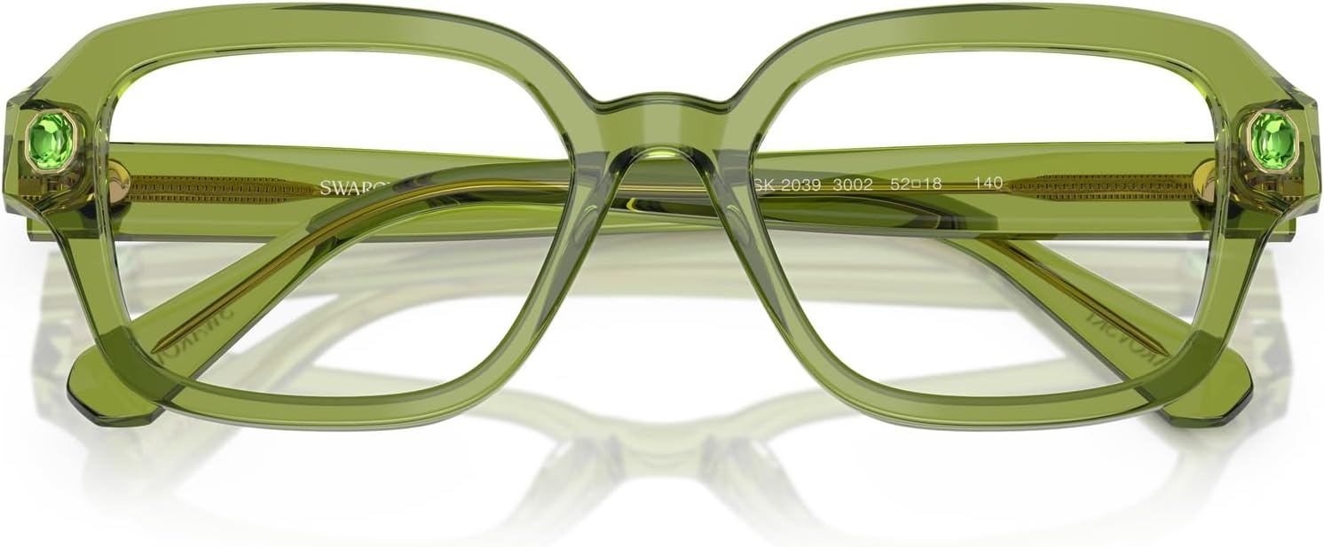 image:imageSwarovski womens Sk2039 Square Prescription Eyewear FramesTransparent GreenDemo Lens