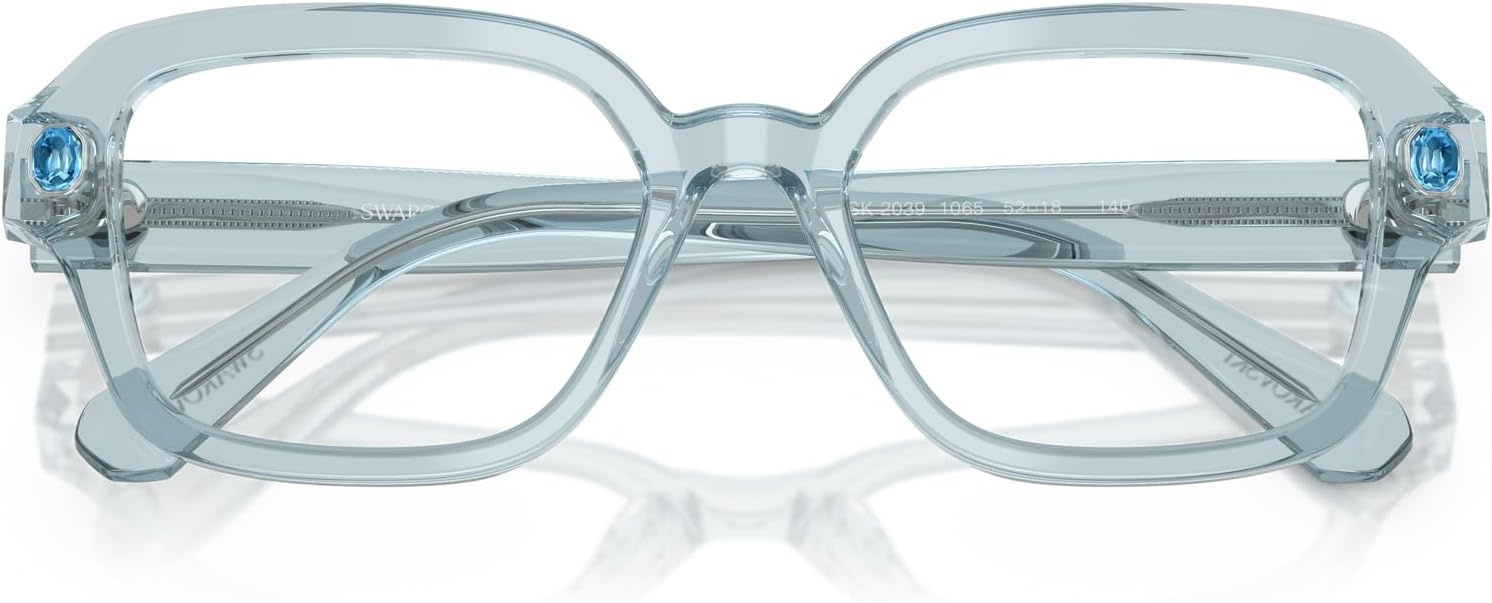 image:imageSwarovski womens Sk2039 Square Prescription Eyewear FramesTransparent Light BlueDemo Lens