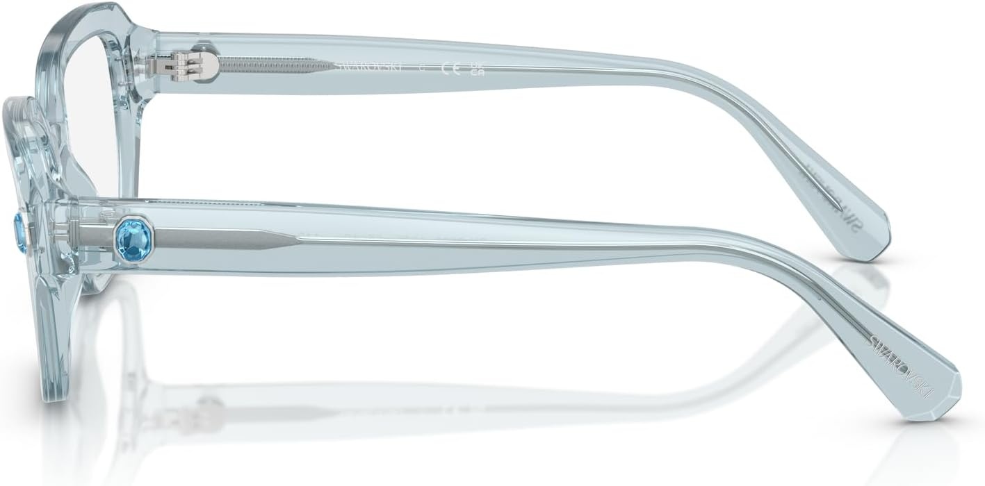 image:imageSwarovski womens Sk2039 Square Prescription Eyewear FramesTransparent Light BlueDemo Lens