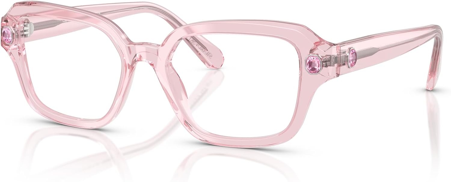 image:imageSwarovski womens Sk2039 Square Prescription Eyewear FramesTransparent PinkDemo Lens