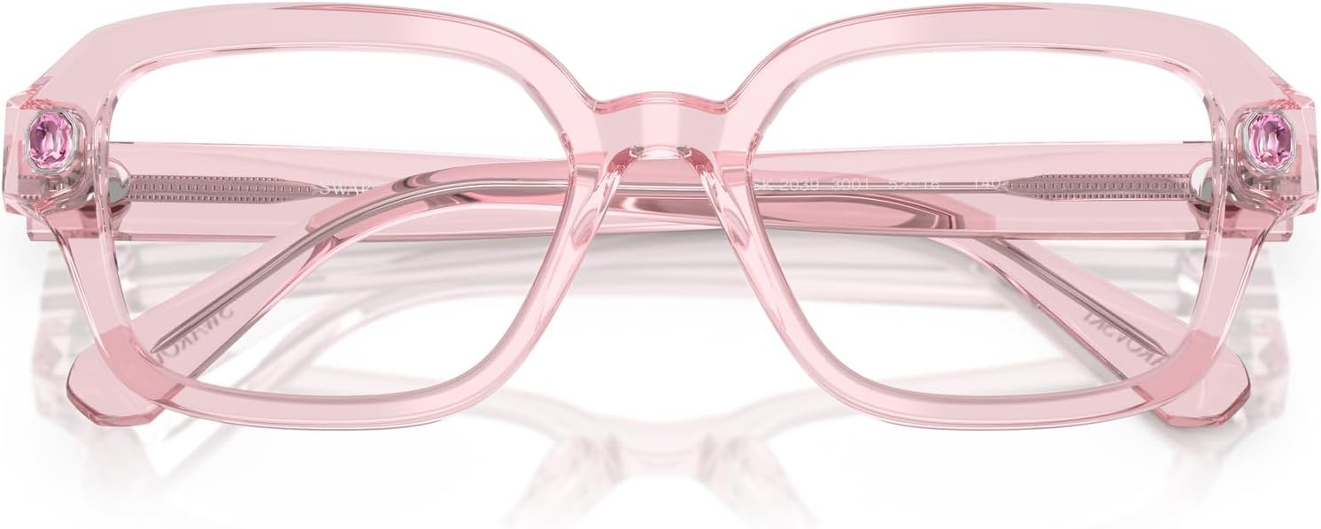image:imageSwarovski womens Sk2039 Square Prescription Eyewear FramesTransparent PinkDemo Lens