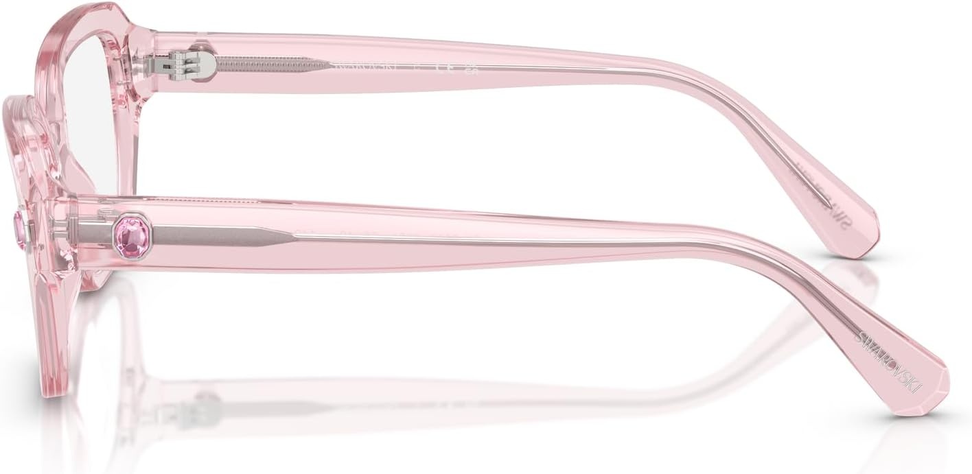 image:imageSwarovski womens Sk2039 Square Prescription Eyewear FramesTransparent PinkDemo Lens