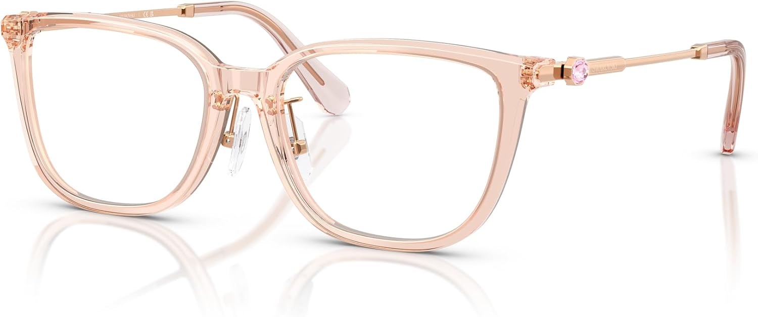 image:imageSwarovski womens Sk2041d Square Prescription Eyewear FramesTransparent PinkDemo Lens