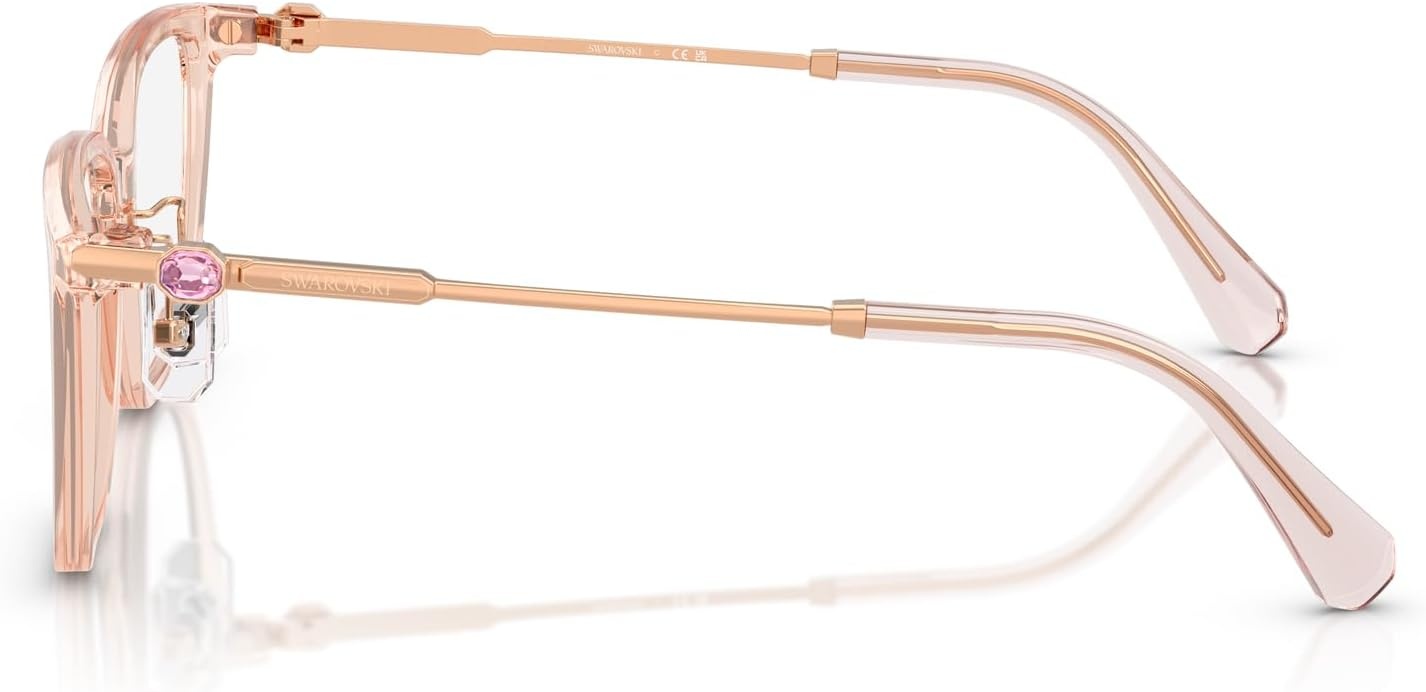 image:imageSwarovski womens Sk2041d Square Prescription Eyewear FramesTransparent PinkDemo Lens