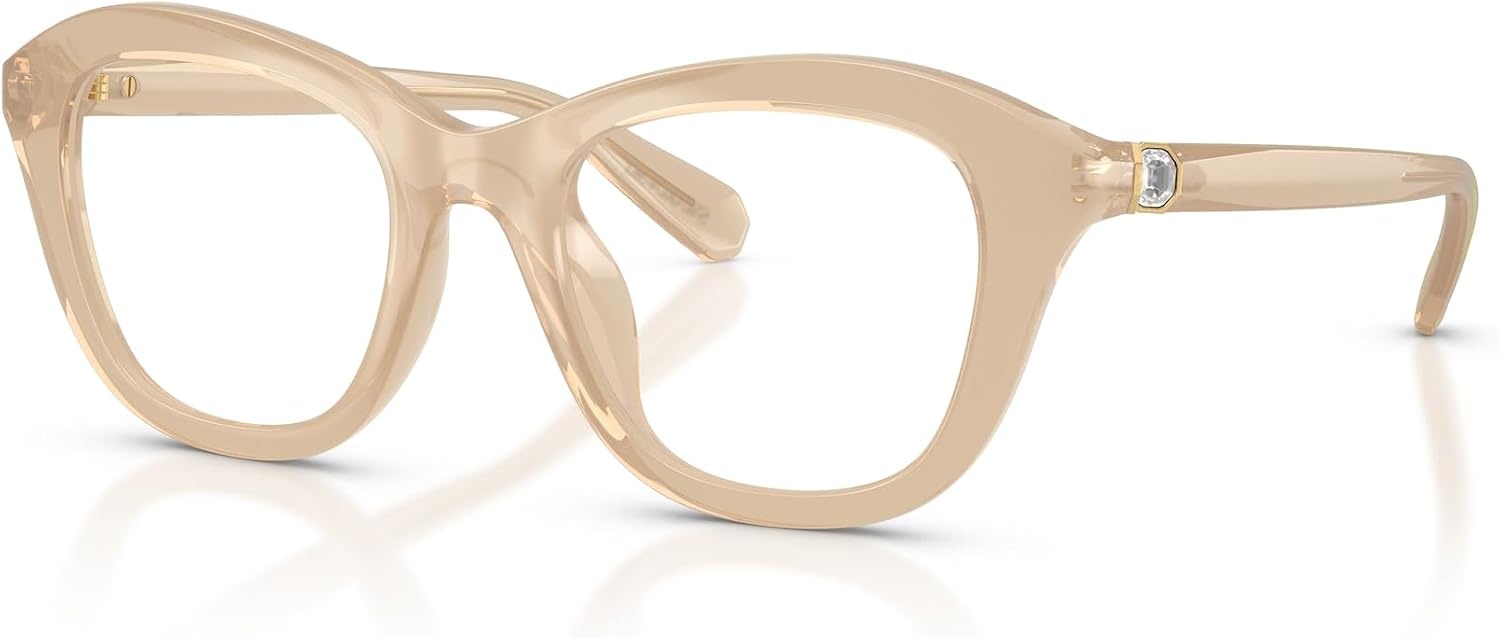 image:imageSwarovski womens Sk2042u Universal Fit Cat Eye Prescription Eyewear FramesMilky BeigeDemo Lens