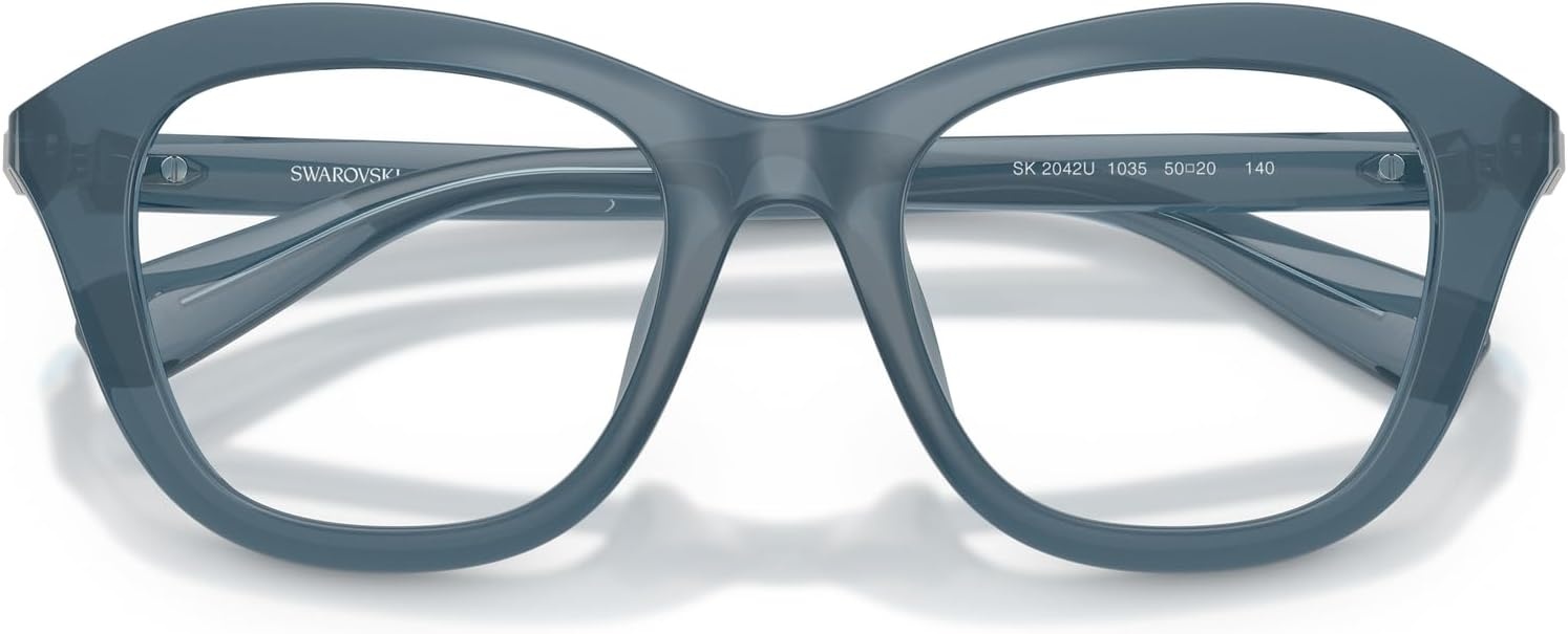 image:imageSwarovski womens Sk2042u Universal Fit Cat Eye Prescription Eyewear FramesMilky Light BlueDemo Lens