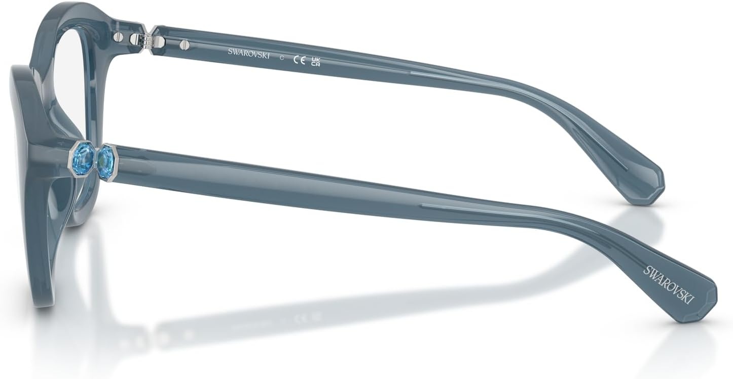 image:imageSwarovski womens Sk2042u Universal Fit Cat Eye Prescription Eyewear FramesMilky Light BlueDemo Lens