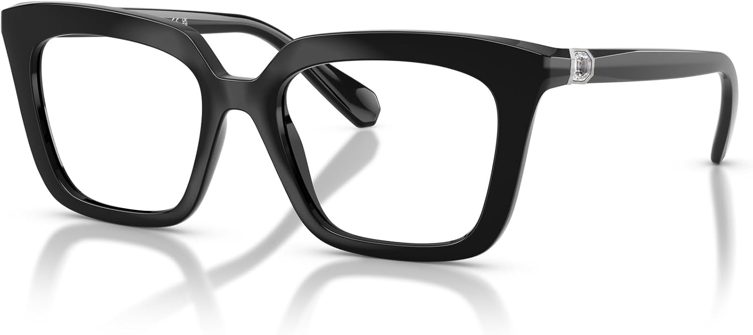 image:imageSwarovski womens Sk2043f Low Bridge Fit Square Prescription Eyewear FramesBlackDemo Lens