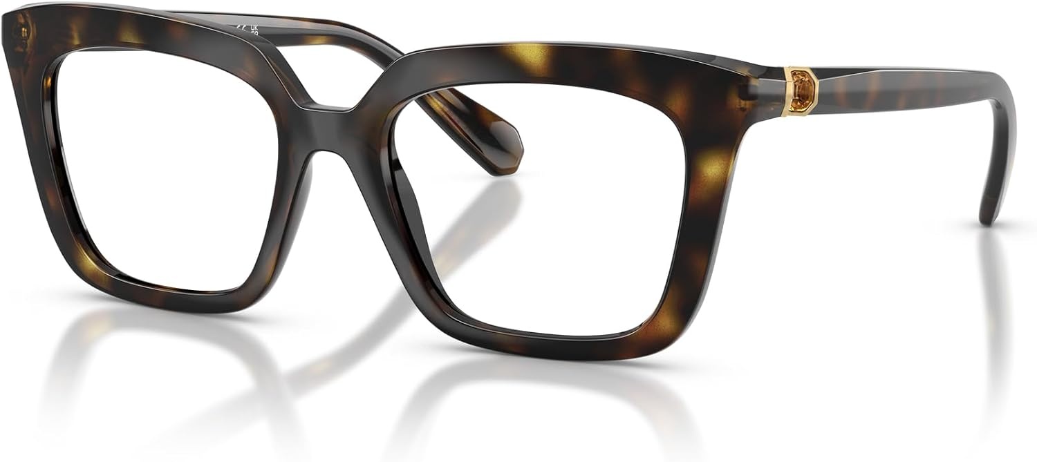 image:imageSwarovski womens Sk2043f Low Bridge Fit Square Prescription Eyewear FramesHavanaDemo Lens