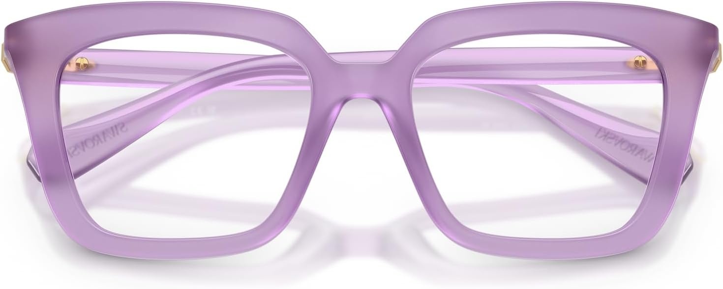 image:imageSwarovski womens Sk2043f Low Bridge Fit Square Prescription Eyewear FramesMilky LilacDemo Lens