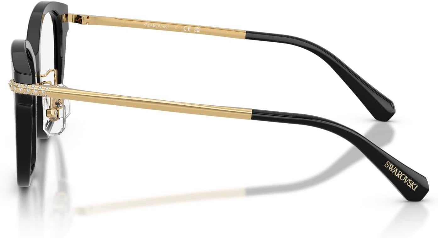 image:imageSwarovski womens Sk2044f Low Bridge Fit Square Prescription Eyewear FramesBlackDemo Lens