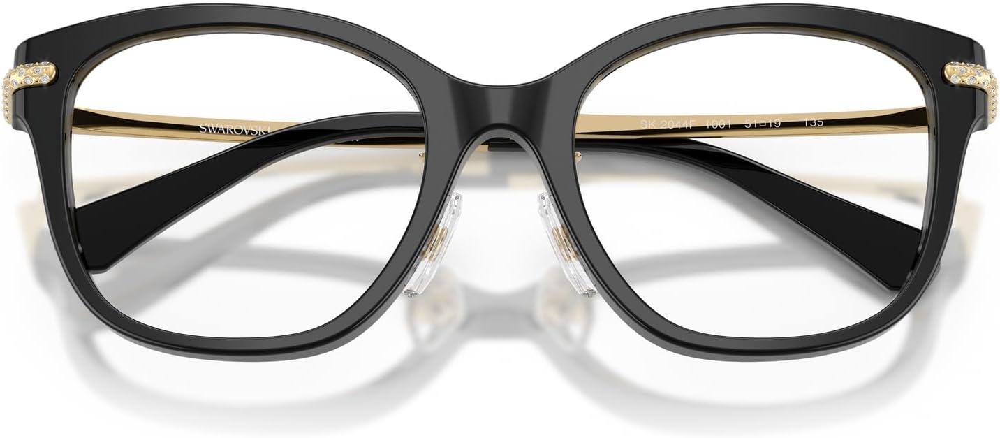 image:imageSwarovski womens Sk2044f Low Bridge Fit Square Prescription Eyewear FramesBlackDemo Lens