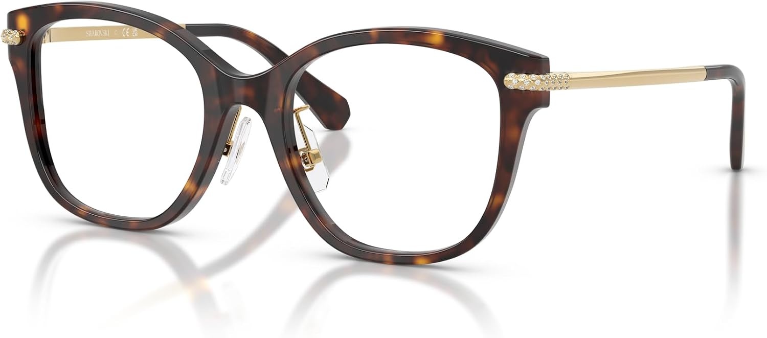 image:imageSwarovski womens Sk2044f Low Bridge Fit Square Prescription Eyewear FramesHavanaDemo Lens