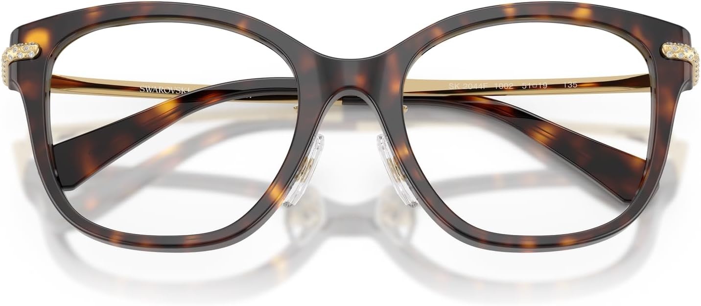 image:imageSwarovski womens Sk2044f Low Bridge Fit Square Prescription Eyewear FramesHavanaDemo Lens