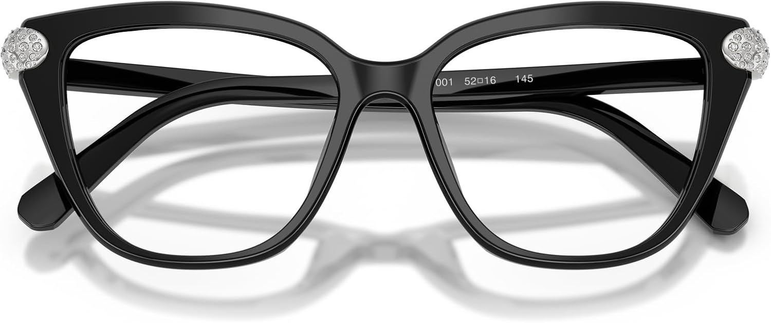 image:imageSwarovski womens Sk2045f Low Bridge Fit Cat Eye Prescription Eyewear FramesBlackDemo Lens