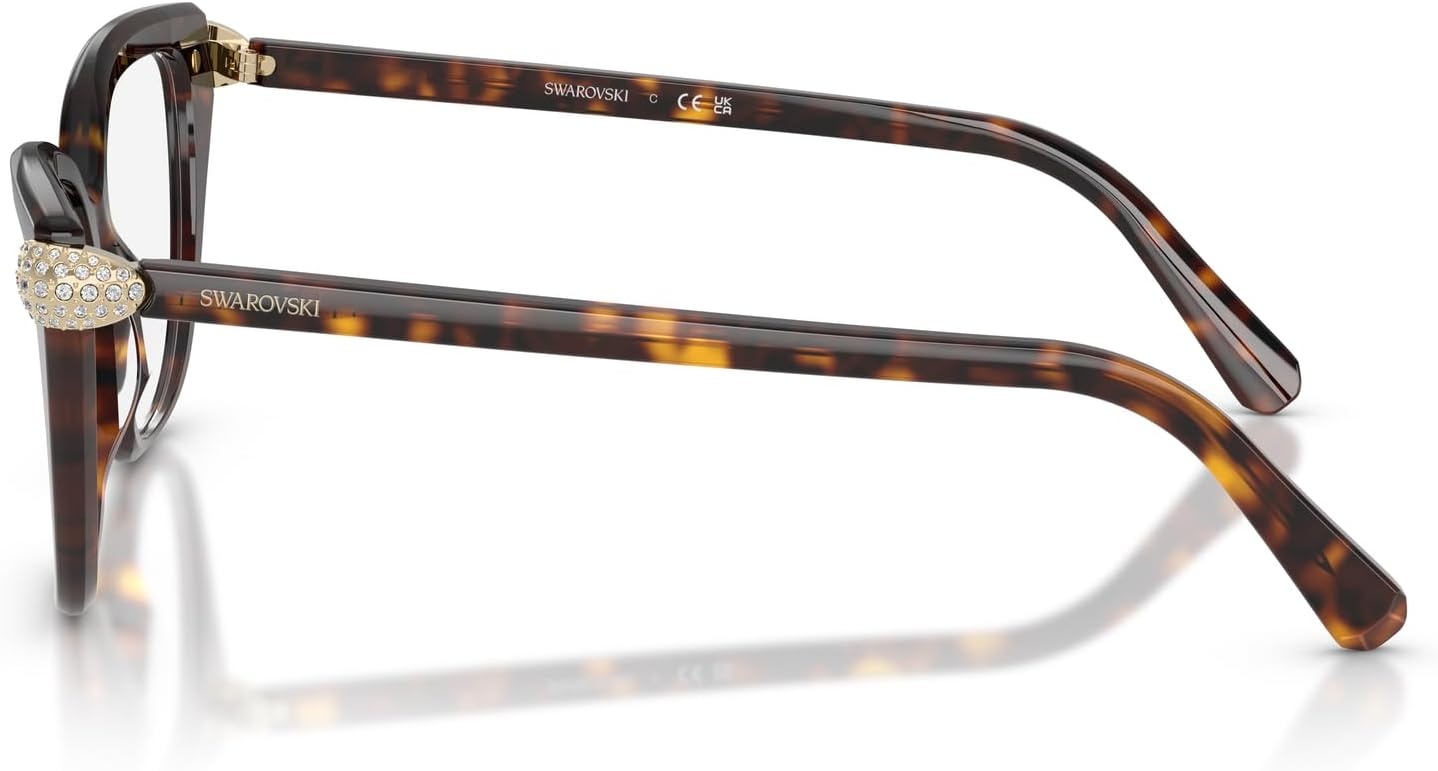 image:imageSwarovski womens Sk2045f Low Bridge Fit Cat Eye Prescription Eyewear FramesHavanaDemo Lens