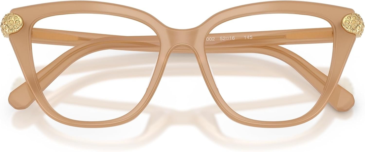 image:imageSwarovski womens Sk2045f Low Bridge Fit Cat Eye Prescription Eyewear FramesMilky BeigeDemo Lens