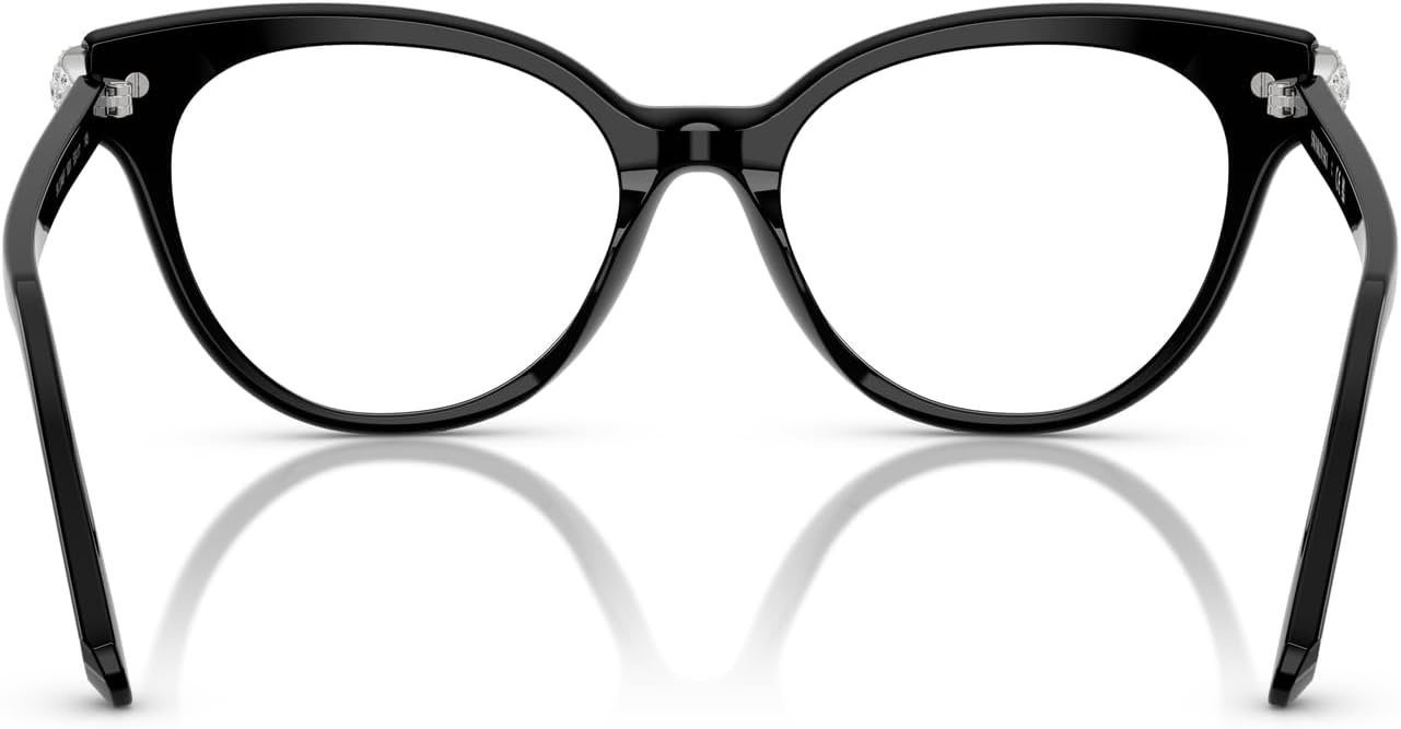 image:imageSwarovski womens Sk2046f Low Bridge Fit Round Prescription Eyewear FramesBlackDemo Lens