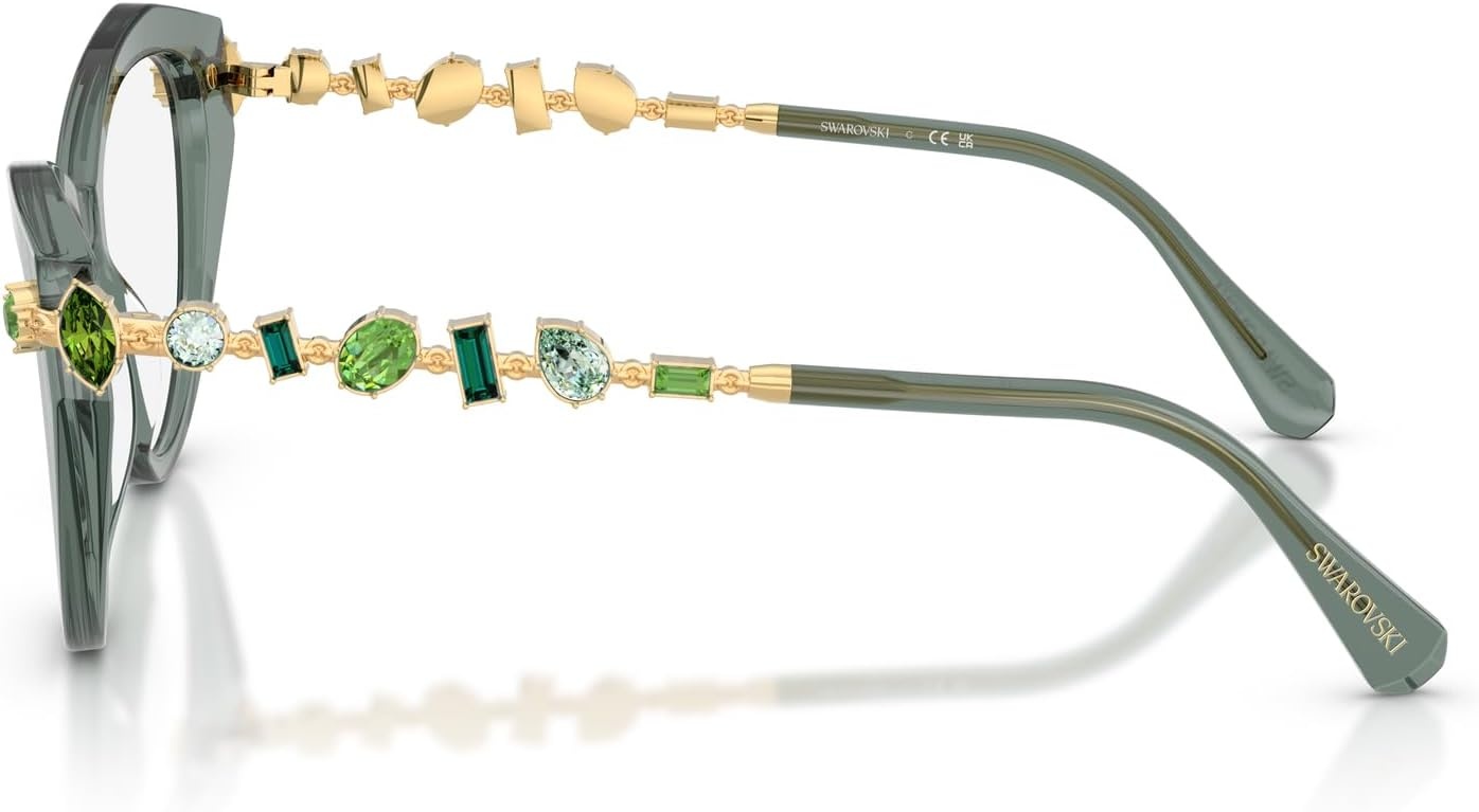 image:imageSwarovski womens Sk2047 Cat Eye Prescription Eyewear FramesTransparent GreenDemo Lens