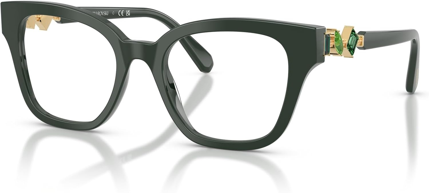 image:imageSwarovski womens Sk2048 Square Prescription Eyewear FramesDark GreenDemo Lens