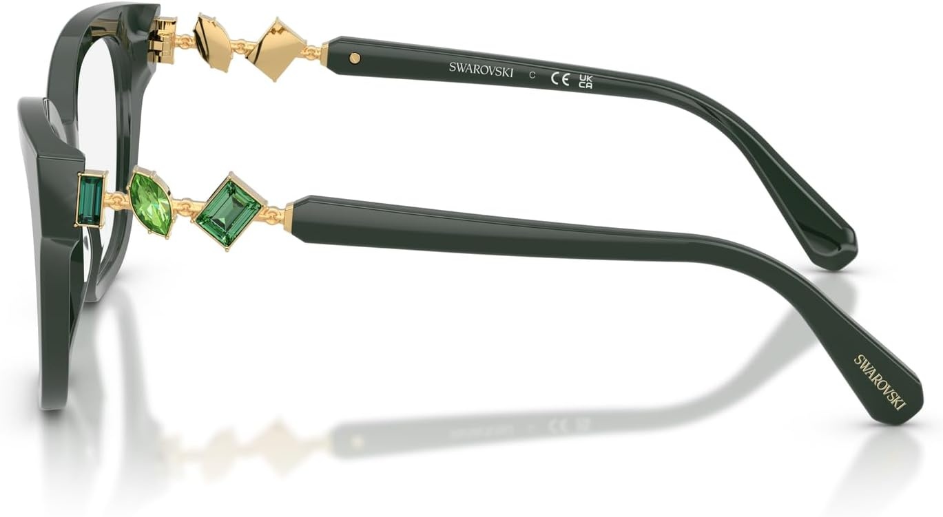 image:imageSwarovski womens Sk2048 Square Prescription Eyewear FramesDark GreenDemo Lens