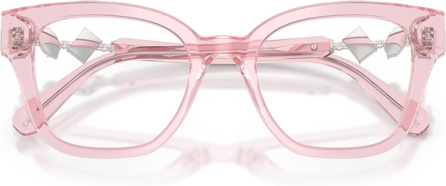 image:imageSwarovski womens Sk2048 Square Prescription Eyewear FramesTransparent PinkDemo Lens