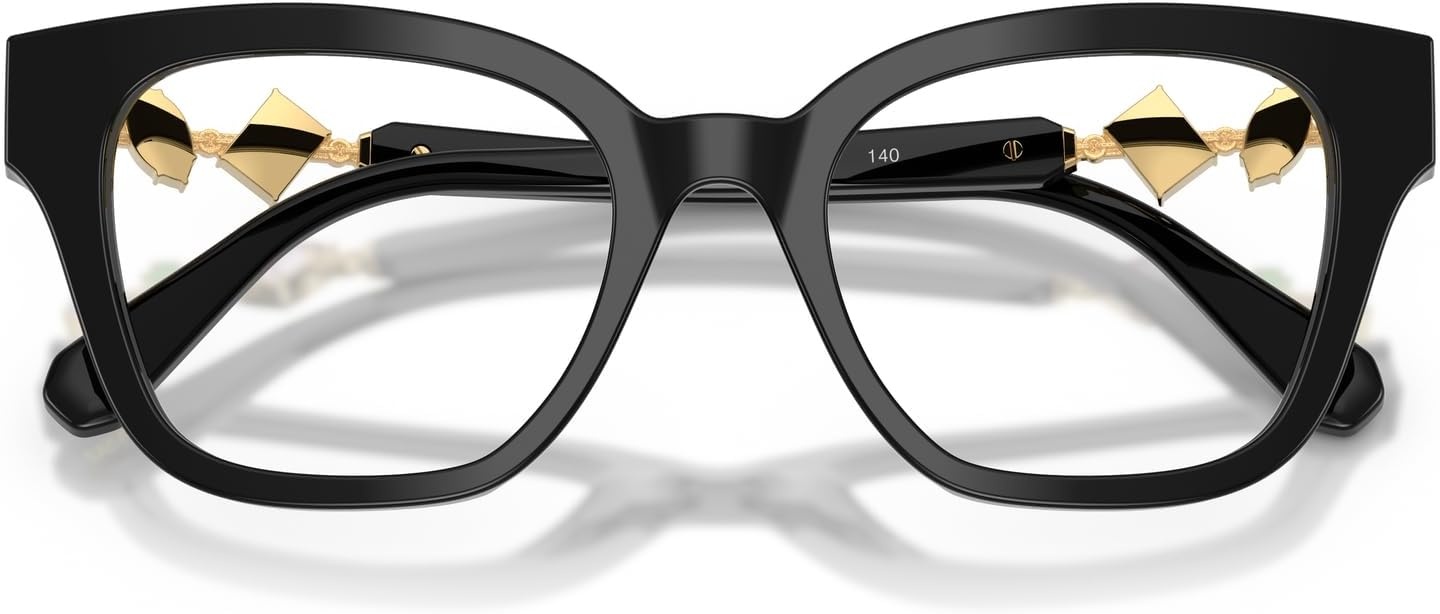 image:imageSwarovski womens Sk2048f Low Bridge Fit Square Prescription Eyewear FramesBlackDemo Lens
