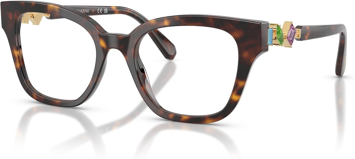 image:imageSwarovski womens Sk2048f Low Bridge Fit Square Prescription Eyewear FramesHavanaDemo Lens