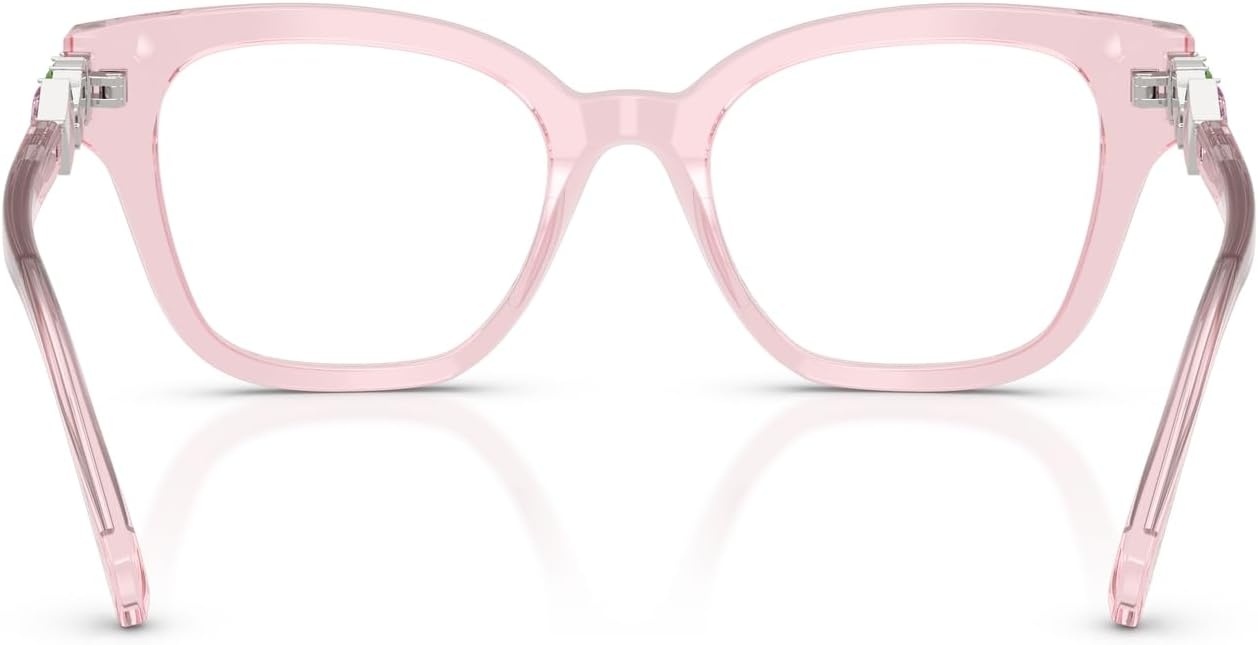 image:imageSwarovski womens Sk2048f Low Bridge Fit Square Prescription Eyewear FramesTransparent PinkDemo Lens