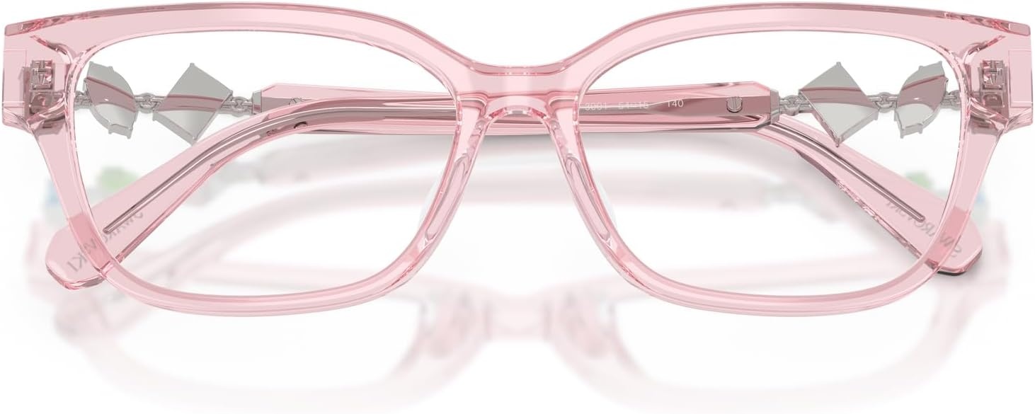 image:imageSwarovski womens Sk2049d Square Prescription Eyewear FramesTransparent PinkDemo Lens
