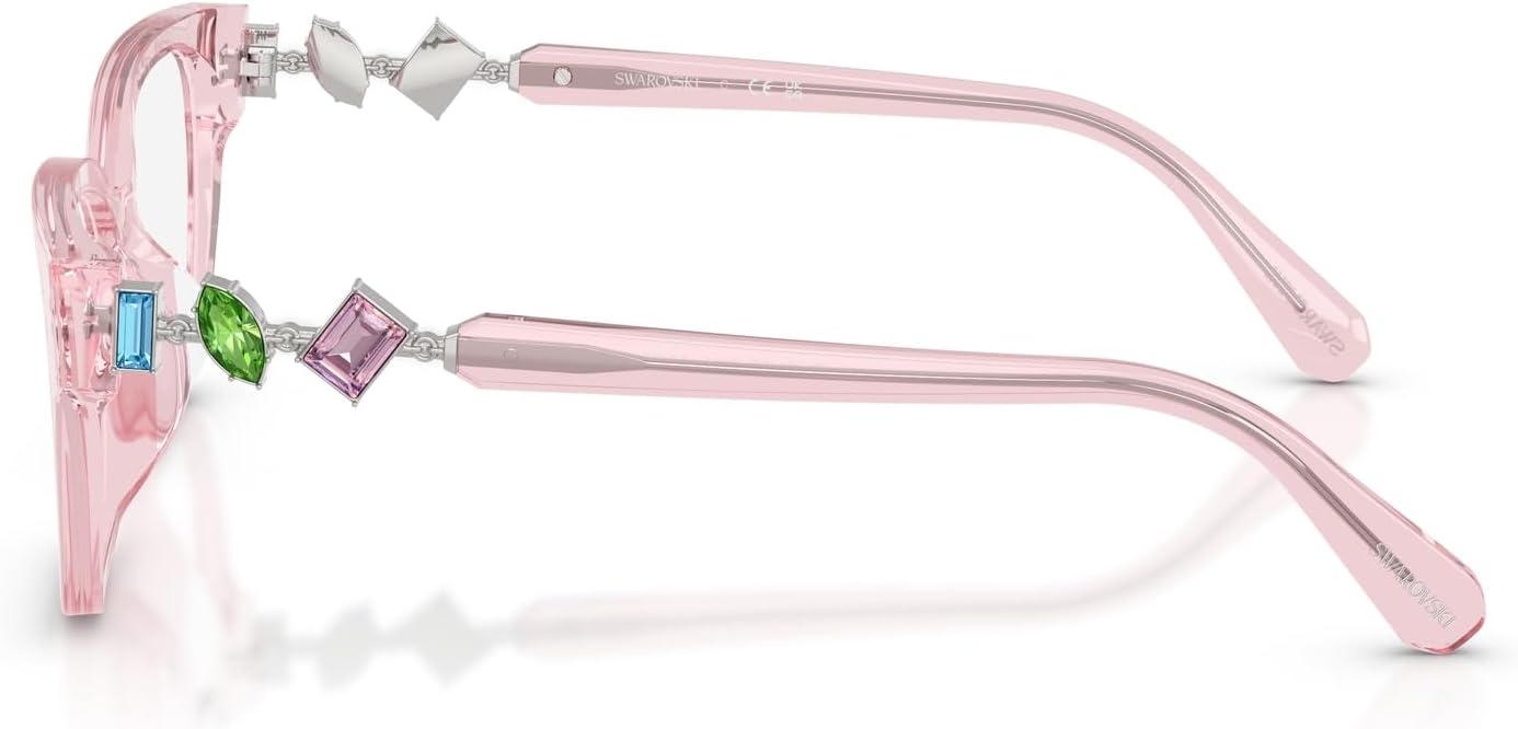 image:imageSwarovski womens Sk2049d Square Prescription Eyewear FramesTransparent PinkDemo Lens